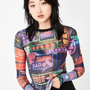 Dolls kill MIDNIGHT CITY MESH TOP